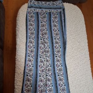 Sosho​ High-waisted, bohemian-style flare/bell-bottom pants(Large)